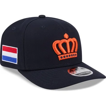 New Era Curved Brim 9SEVENTY Stretch Snap The Netherlands 2026 World Baseball Classic Navy Blue Snapback Cap