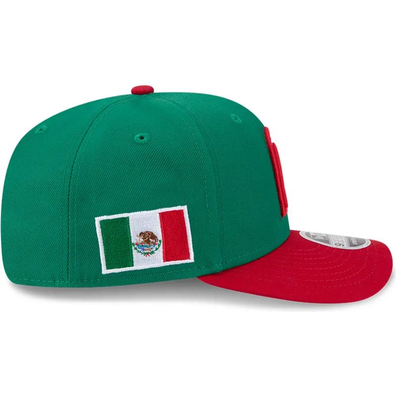 cappellino-curvo-verde-e-rosso-snapback-9seventy-stretch-snap-mexico-2026-world-baseball-classic-di-new-era