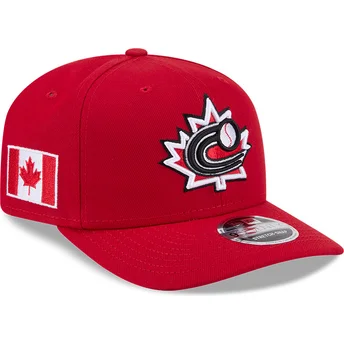 Casquette courbée rouge snapback 9SEVENTY Stretch Snap Canada 2026 World Baseball Classic New Era