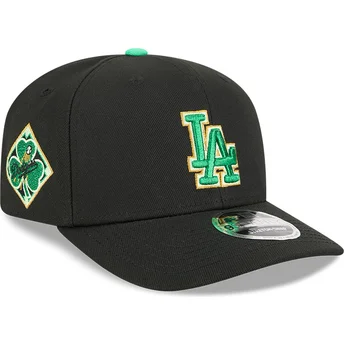 Cappellino curvo nero snapback 9SEVENTY Stretch Snap Saint Patrick's Day dei Los Angeles Dodgers MLB di New Era