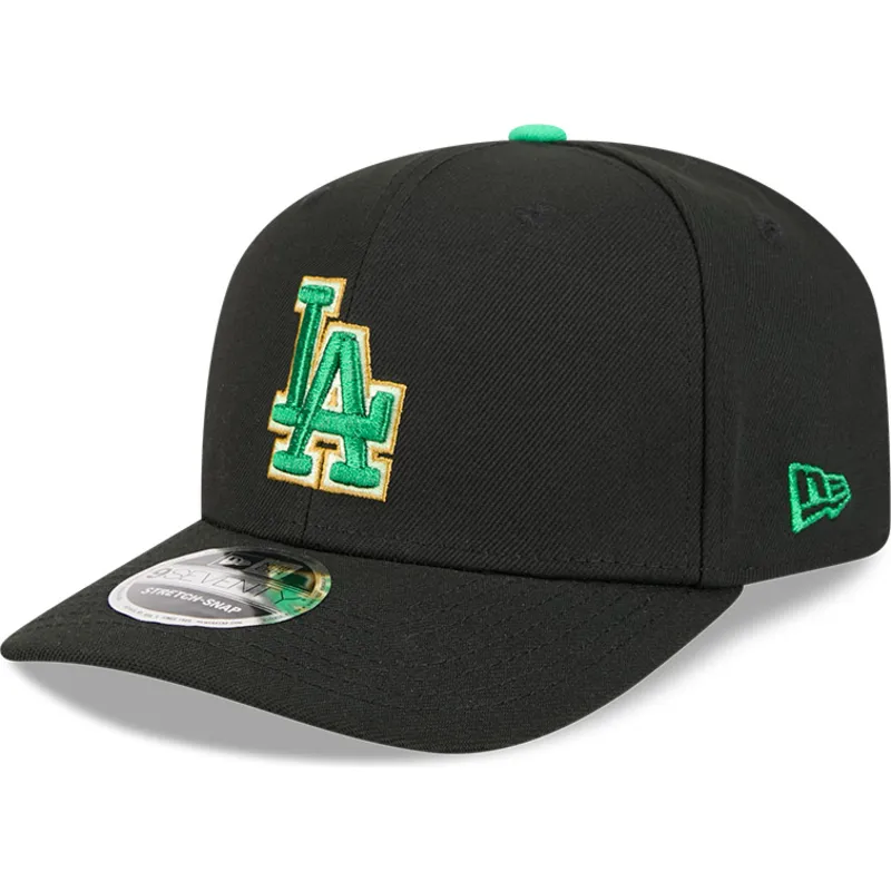 cappellino-curvo-nero-snapback-9seventy-stretch-snap-saint-patrick-s-day-dei-los-angeles-dodgers-mlb-di-new-era