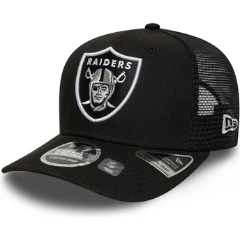 Schwarze Trucker-Kappe 9SEVENTY Stretch Snap Eg der Las Vegas Raiders NHL von New Era