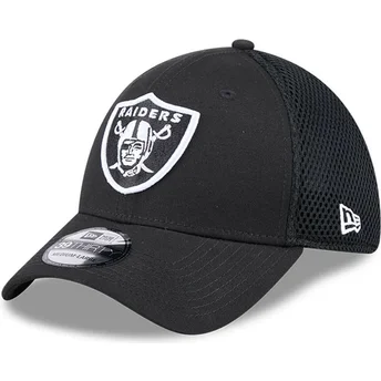 Schwarze enganliegende 39THIRTY Evergreen Neo Trucker-Cap der Las Vegas Raiders NFL von New Era