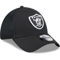 cappellino-trucker-nero-aderente-39thirty-evergreen-neo-dei-las-vegas-raiders-nfl-di-new-era