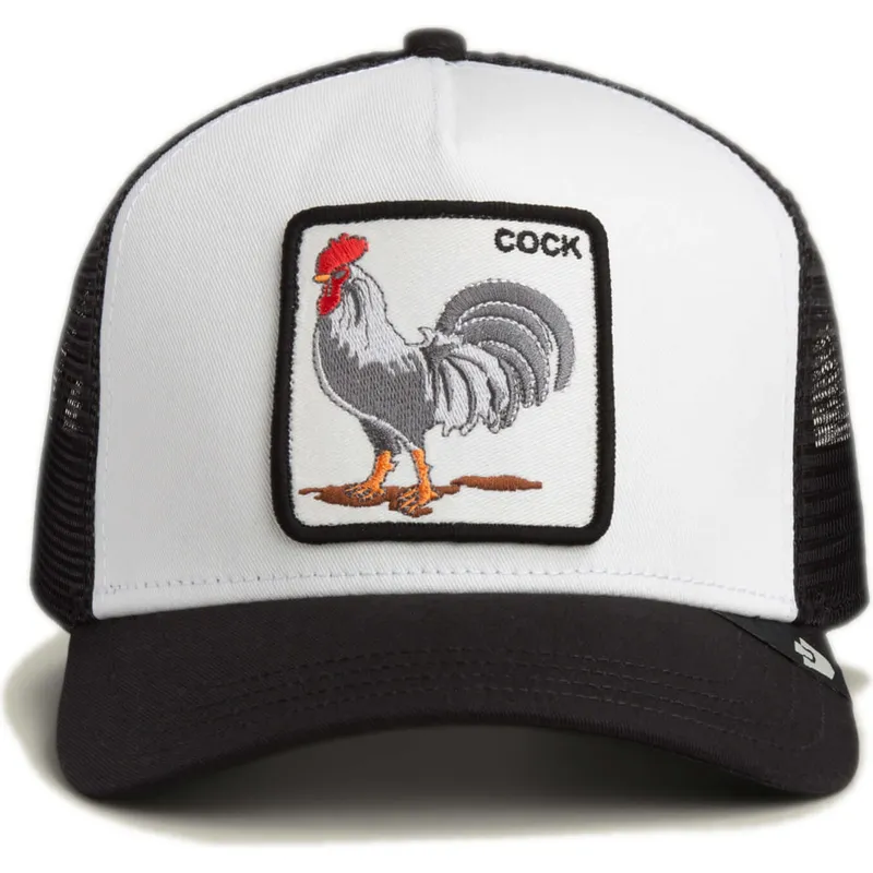 trucker-keps-vit-och-svart-tupp-cock-rooster-the-farm-fran-goorin-bros