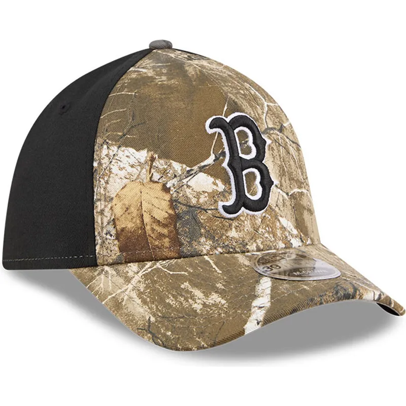 buet-kasket-camouflage-justeret-39thirty-m-crown-a-frame-realtree-fra-boston-red-sox-mlb-fra-new-era