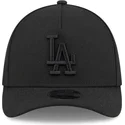 cappellino-curvo-nero-regolabile-con-logo-nero-39thirty-m-crown-a-frame-dei-los-angeles-dodgers-mlb-di-new-era