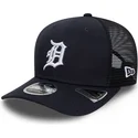 marineblaue-trucker-kappe-9seventy-stretch-snap-evergreen-der-detroit-tigers-mlb-von-new-era
