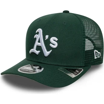 Cappellino trucker verde 9SEVENTY Stretch Snap Evergreen di Oakland Athletics MLB di New Era