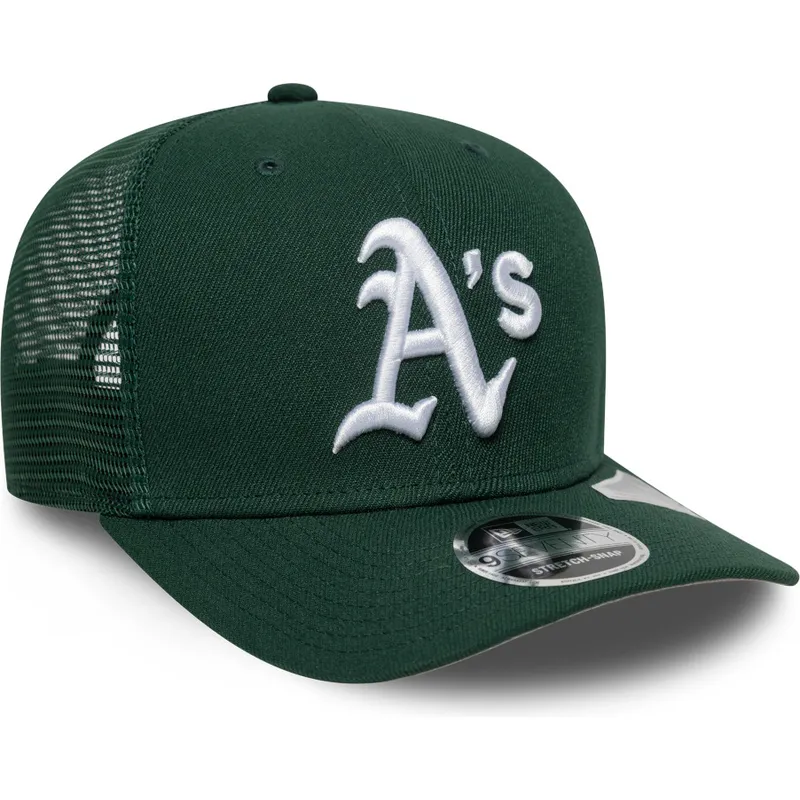 cappellino-trucker-verde-9seventy-stretch-snap-evergreen-di-oakland-athletics-mlb-di-new-era