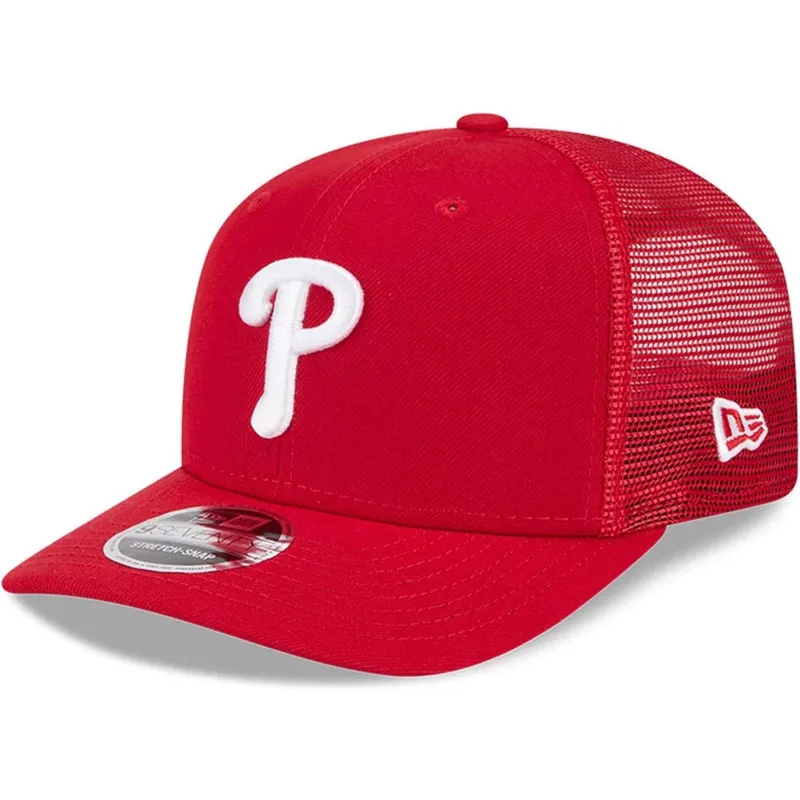 casquette-trucker-rouge-9seventy-stretch-snap-evergreen-philadelphia-phillies-mlb-new-era