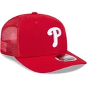 rote-trucker-kappe-9seventy-stretch-snap-evergreen-der-philadelphia-phillies-mlb-von-new-era