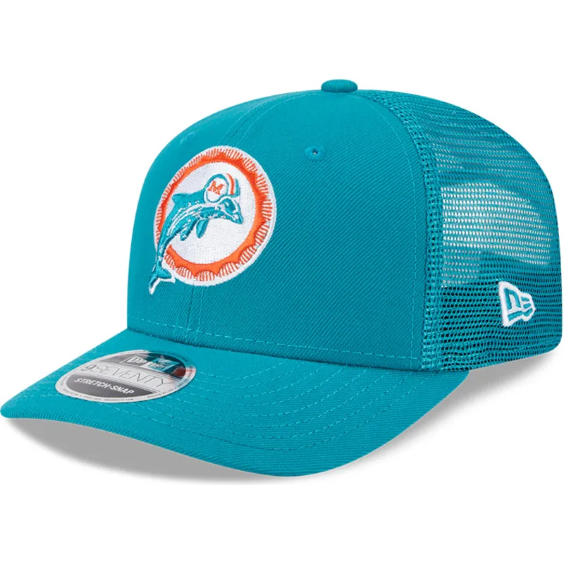bla-trucker-kasket-9seventy-stretch-snap-evergreen-helmet-fra-miami-dolphins-nfl-fra-new-era