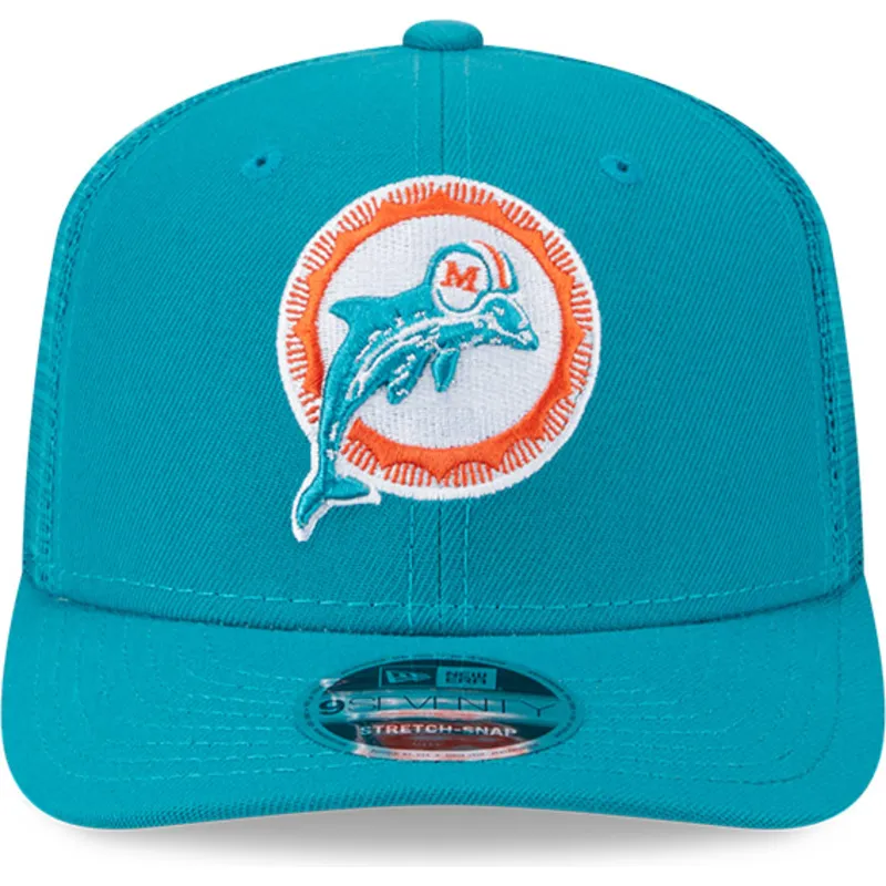 cappellino-trucker-blu-9seventy-stretch-snap-evergreen-helmet-dei-miami-dolphins-nfl-di-new-era