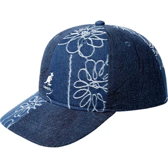 Marinblå böjd justerbar keps Denim Mashup Medium Blue Floral från Kangol