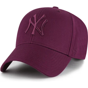Cappellino curvo granata snapback con logo granata MVP dei New York Yankees MLB di 47 Brand