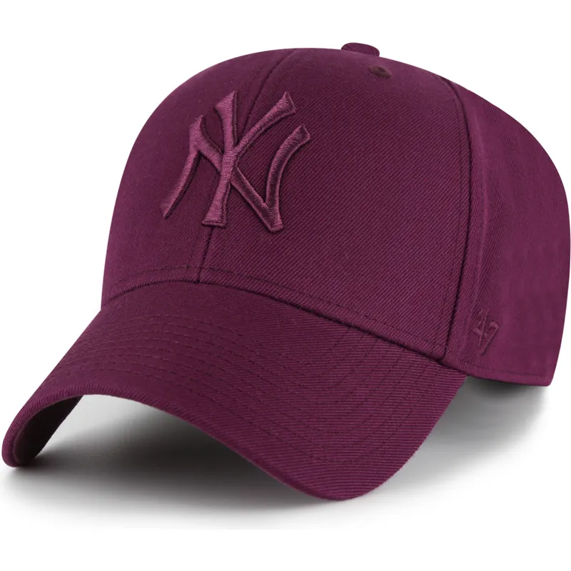 cappellino-curvo-granata-snapback-con-logo-granata-mvp-dei-new-york-yankees-mlb-di-47-brand