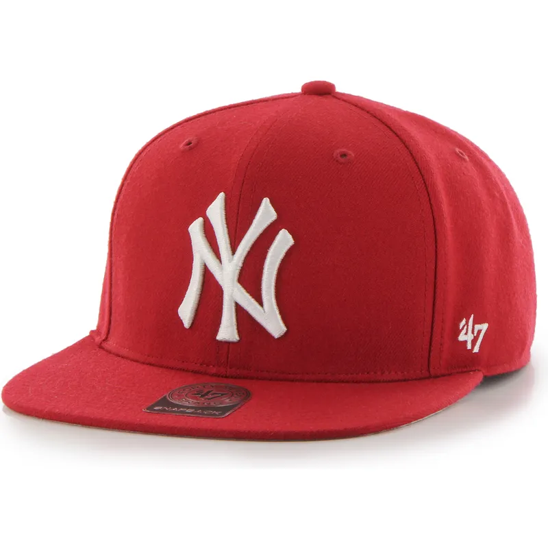 flad-rod-snapback-kasket-captain-no-shot-fra-new-york-yankees-mlb-af-47-brand