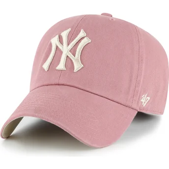 Cappellino curvo rosa regolabile Clean Up Ballpark dei New York Yankees MLB di 47 Brand