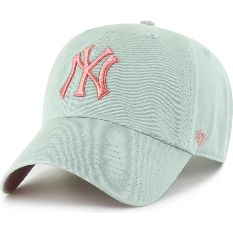 gron-bojd-justerbar-keps-med-rosa-logotyp-clean-up-ballpark-fran-new-york-yankees-mlb-av-47-brand