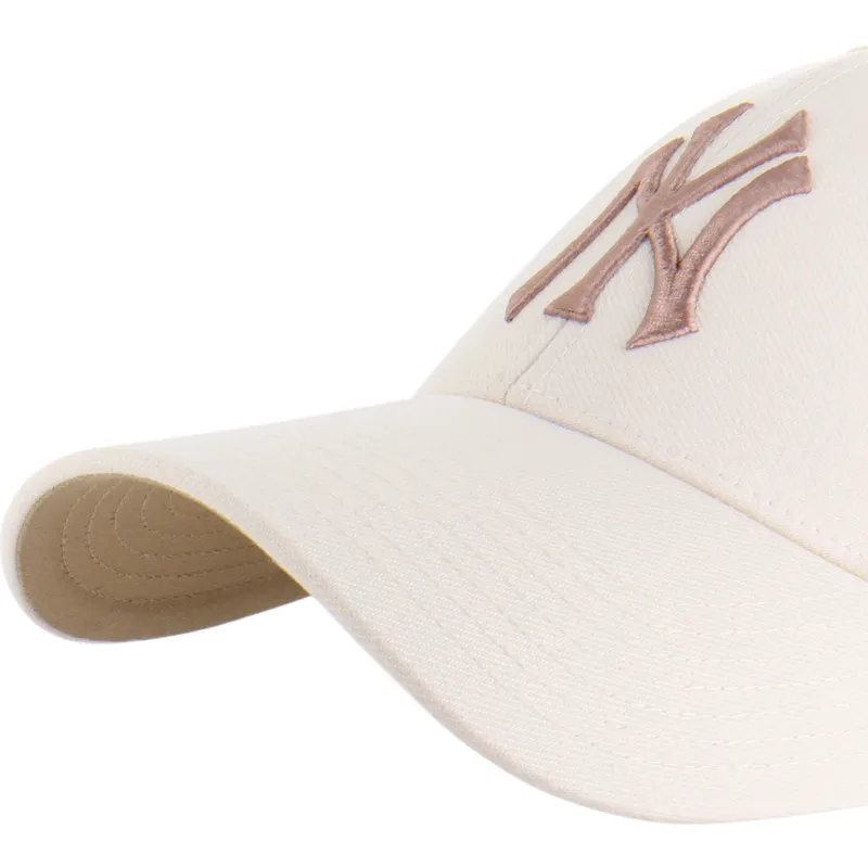 beige-buet-kasket-snapback-med-brunt-logo-mvp-ballpark-fra-new-york-yankees-mlb-fra-47-brand