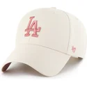 cappellino-curvo-beige-snapback-con-logo-rosa-mvp-ballpark-dei-los-angeles-dodgers-mlb-di-47-brand