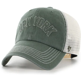 Gorra trucker verde Clean Up Trailer Script Mesh de New York Yankees MLB de 47 Brand