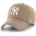 47-brand-curved-brim-clean-up-contrast-stitch-new-york-yankees-mlb-brown-adjustable-cap