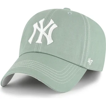 Grøn justerbar curved kasket Clean Up Contrast Stitch fra New York Yankees MLB fra 47 Brand