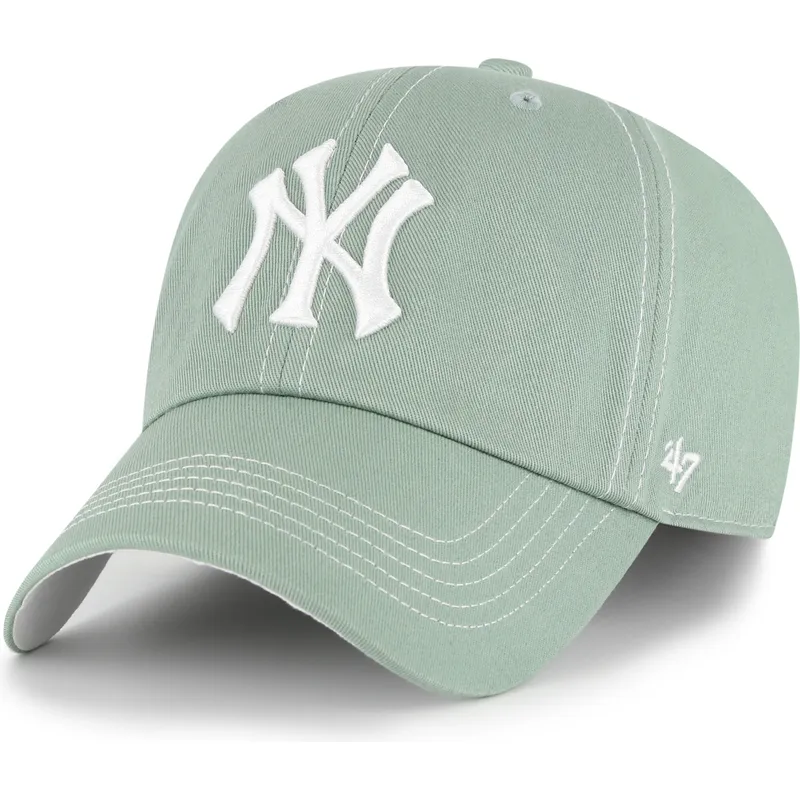 cappellino-curvo-verde-regolabile-clean-up-contrast-stitch-dei-new-york-yankees-mlb-di-47-brand