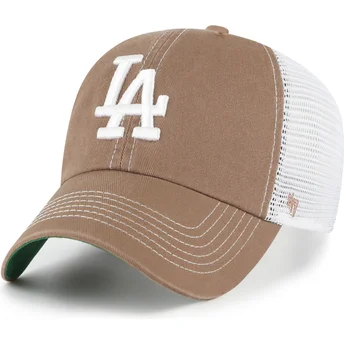Gorra trucker marrón Clean Up Trawler de Los Angeles Dodgers MLB de 47 Brand
