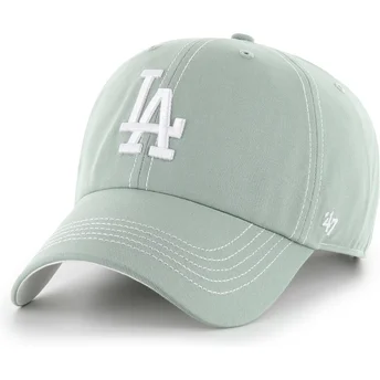Cappellino con visiera curva verde regolabile Clean Up Contrast Stitch dei Los Angeles Dodgers MLB di 47 Brand
