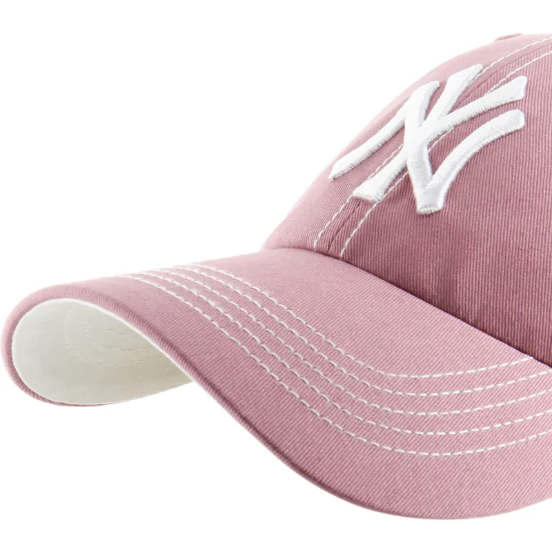 cappellino-curvo-rosa-regolabile-clean-up-contrast-stitch-dei-new-york-yankees-mlb-di-47-brand