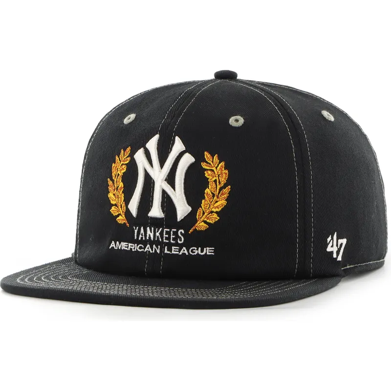 flad-sort-snapback-kasket-captain-rl-keepsake-fra-new-york-yankees-mlb-af-47-brand
