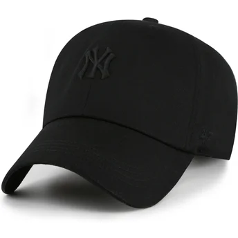Cappellino curvo nero regolabile con logo nero Clean Up Contemporary Two Tone dei New York Yankees MLB di 47 Brand