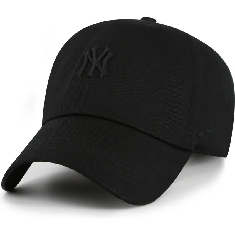 svart-bojd-justerbar-keps-med-svart-logotyp-clean-up-contemporary-two-tone-fran-new-york-yankees-mlb-av-47-brand
