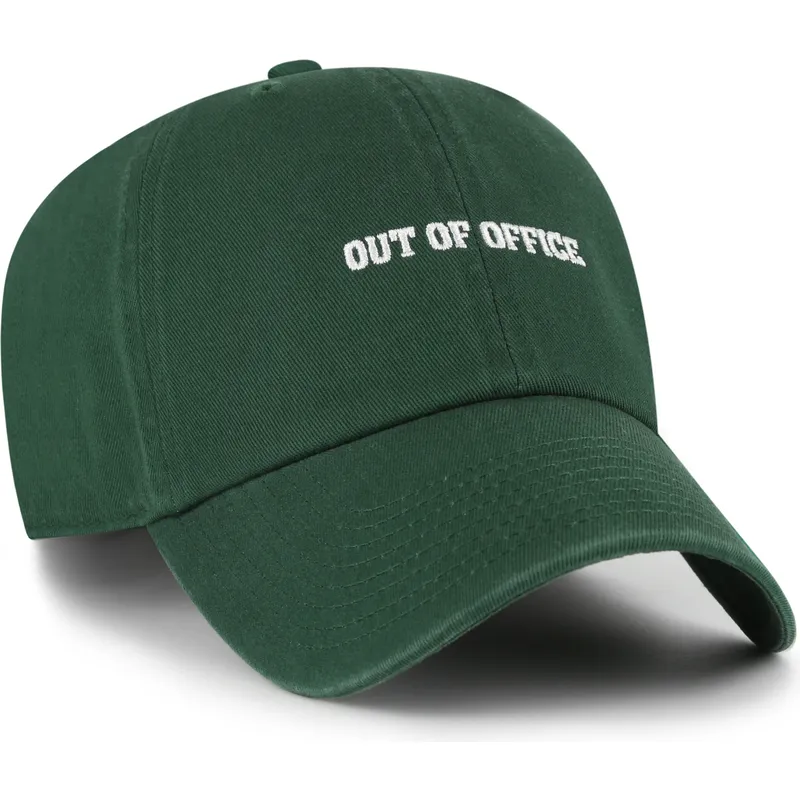 cappellino-curvo-verde-regolabile-out-of-office-phrase-clean-up-base-runner-icon-di-47-brand