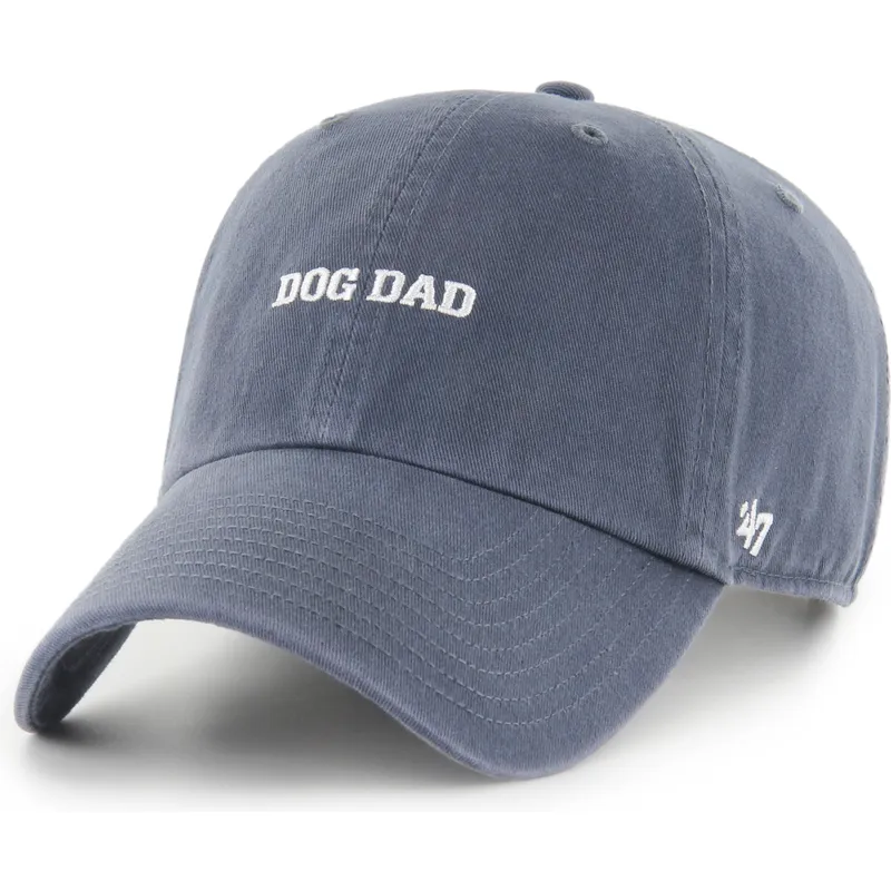 casquette-courbee-bleue-marine-ajustable-dog-dad-phrase-clean-up-base-runner-icon-47-brand