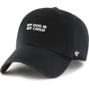 47-brand-curved-brim-my-dog-is-my-child-phrase-clean-up-base-runner-icon-black-adjustable-cap