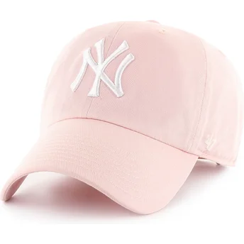 Justerbar rosa böjd keps Clean Up av New York Yankees MLB från 47 Brand