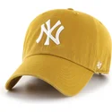 casquette-courbee-jaune-ajustable-clean-up-flat-gold-new-york-yankees-mlb-47-brand