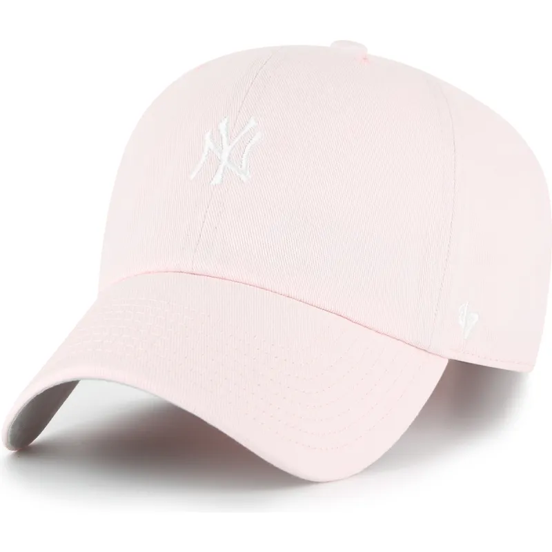 lyserod-justerbar-curved-kasket-clean-up-base-runner-fra-new-york-yankees-mlb-af-47-brand