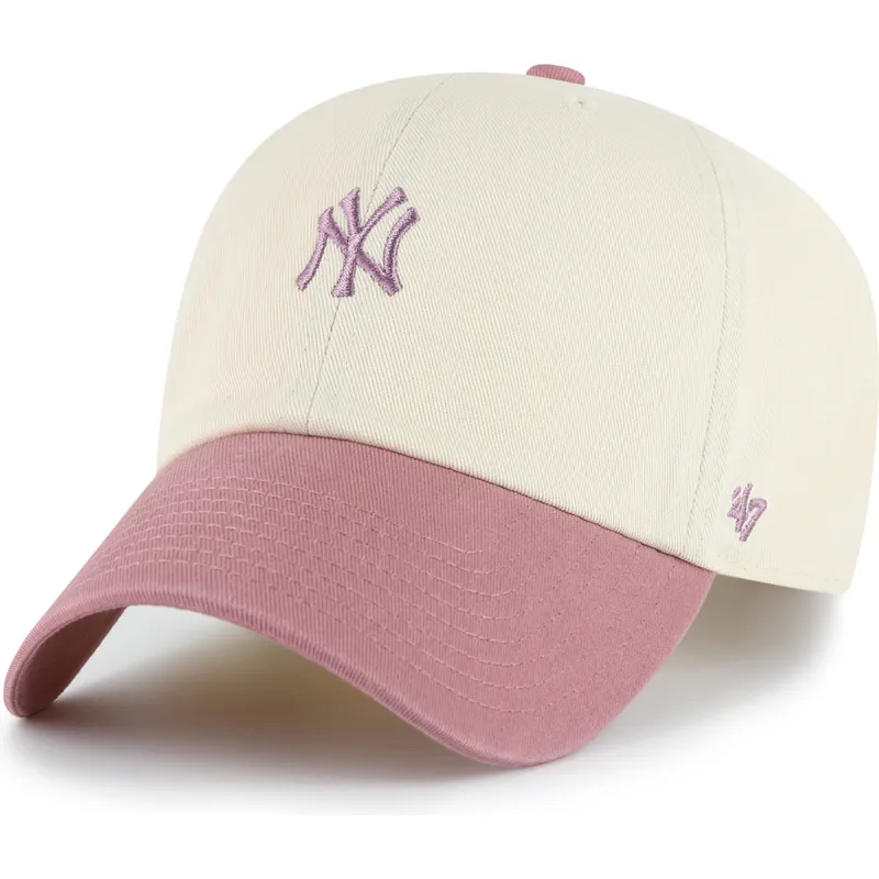 bojd-beige-och-rosa-justerbar-keps-clean-up-base-runner-two-tone-fran-new-york-yankees-mlb-av-47-brand
