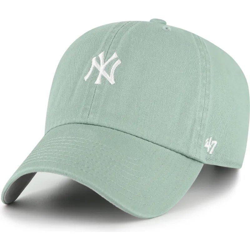47-brand-curved-brim-clean-up-base-runner-new-york-yankees-mlb-green-adjustable-cap