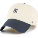 cappellino-curvo-beige-e-blu-marino-regolabile-clean-up-base-runner-two-tone-dei-new-york-yankees-mlb-di-47-brand