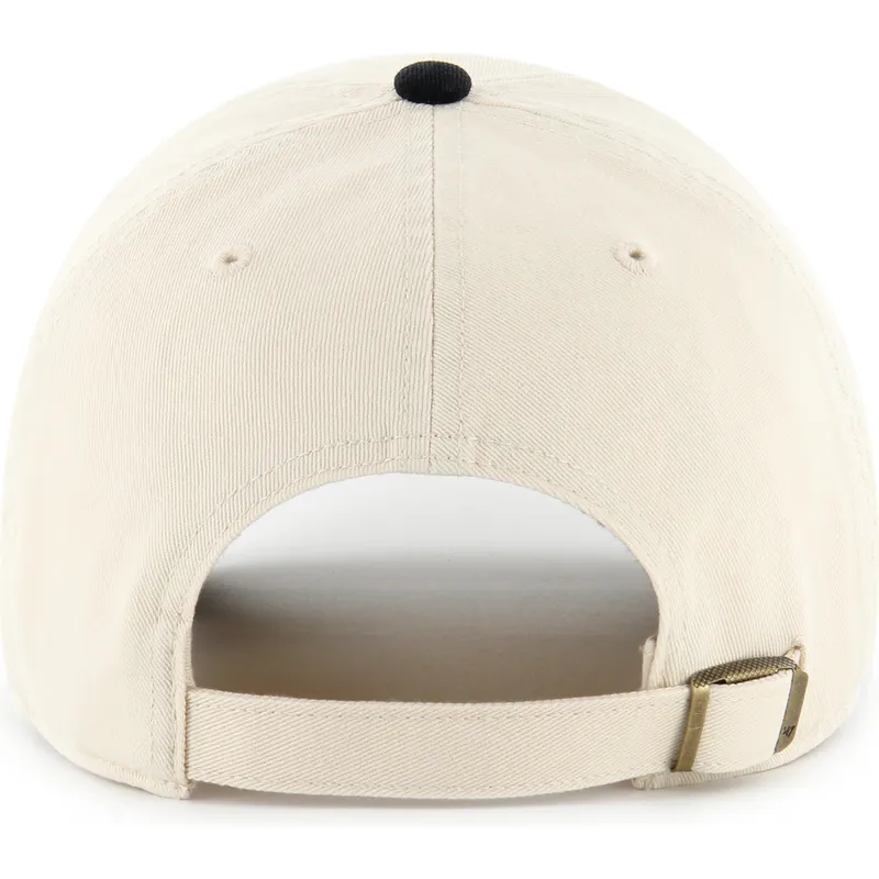 cappellino-curvo-beige-e-nero-regolabile-clean-up-two-tone-no-loop-label-dei-new-york-yankees-mlb-di-47-brand