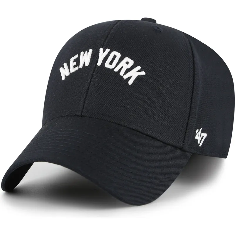 morkebla-justerbar-kurvet-kasket-mvp-ballpark-script-shot-fra-new-york-yankees-mlb-fra-47-brand