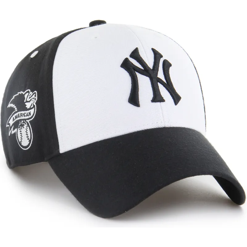 svart-och-vit-bojd-keps-snapback-mvp-replica-sure-shot-fran-new-york-yankees-mlb-av-47-brand