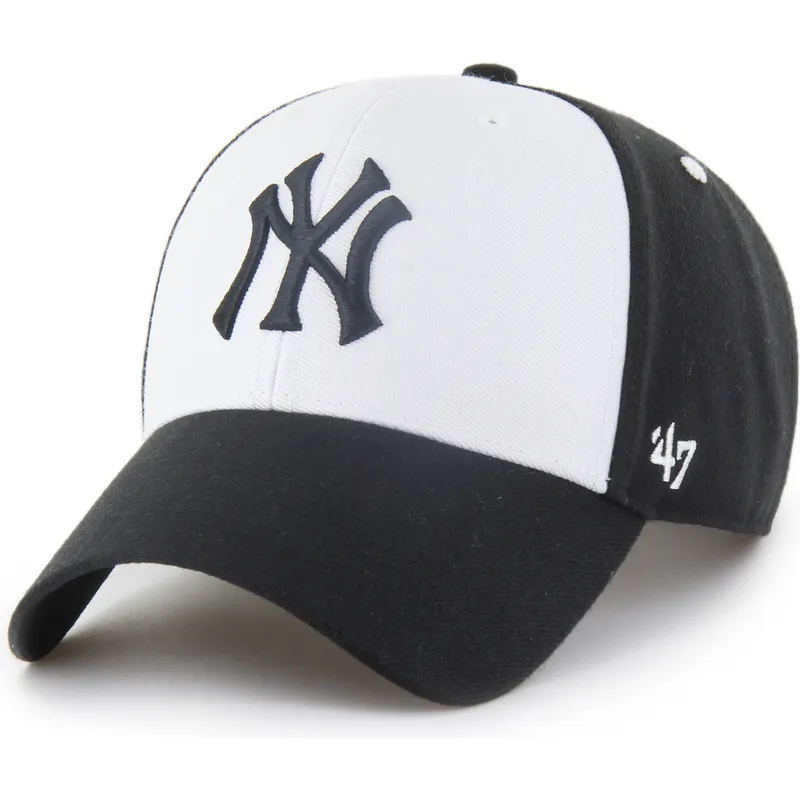 czarna-i-biala-czapka-z-daszkiem-snapback-mvp-replica-sure-shot-new-york-yankees-mlb-od-47-brand
