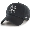 schwarze-verstellbare-curved-cap-clean-up-no-loop-label-der-new-york-yankees-mlb-von-47-brand